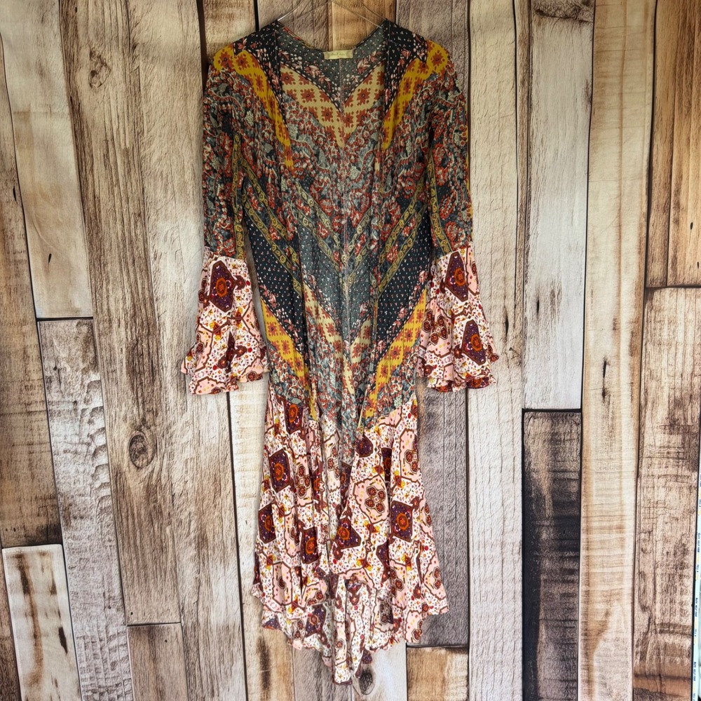 Altar'd State Boho Kimono Cardigan Printed Duster Layering Piece‎ Festival Small